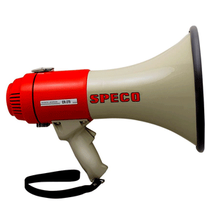 Speco ER370 ER370 Deluxe Megaphone w/Siren - Red/Grey - 16W