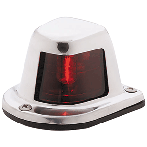 Attwood 66319R7 1-Mile Deck Mount, Red Sidelight - 12V - Stainless Steel Housing