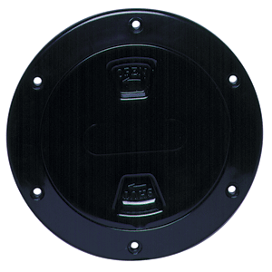 Beckson DP40-B 4" Smooth Center Screw-Out Deck Plate - Black