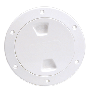 Beckson DP40-W 4" Smooth Center Screw-Out Deck Plate - White