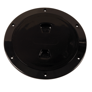 Beckson DP60-B 6" Smooth Center Screw-Out Deck Plate - Black