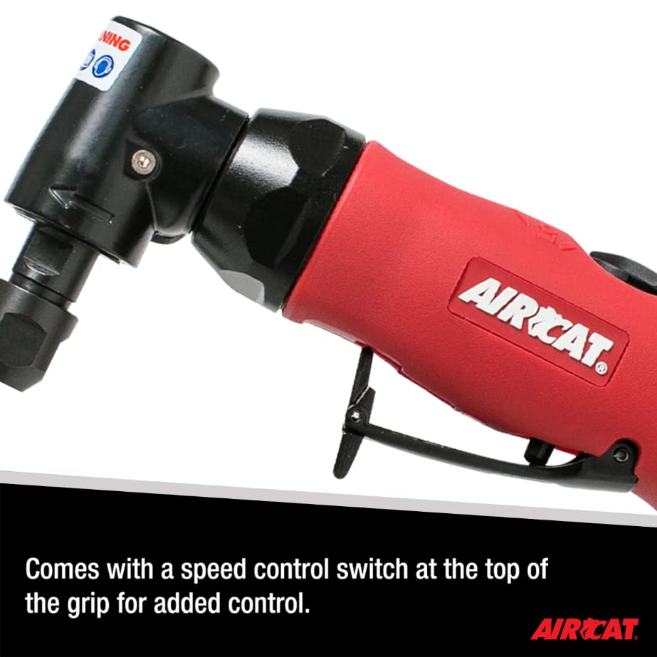 AIRCAT Pneumatic Tools 6280 .75 HP Angle Die Grinder w/ Spindle Lock 18,000 RPM