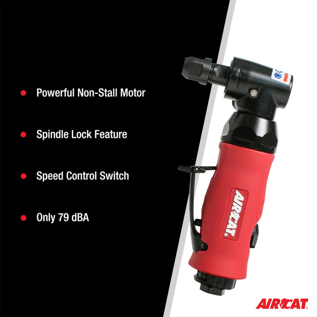 AIRCAT Pneumatic Tools 6280 .75 HP Angle Die Grinder w/ Spindle Lock 18,000 RPM