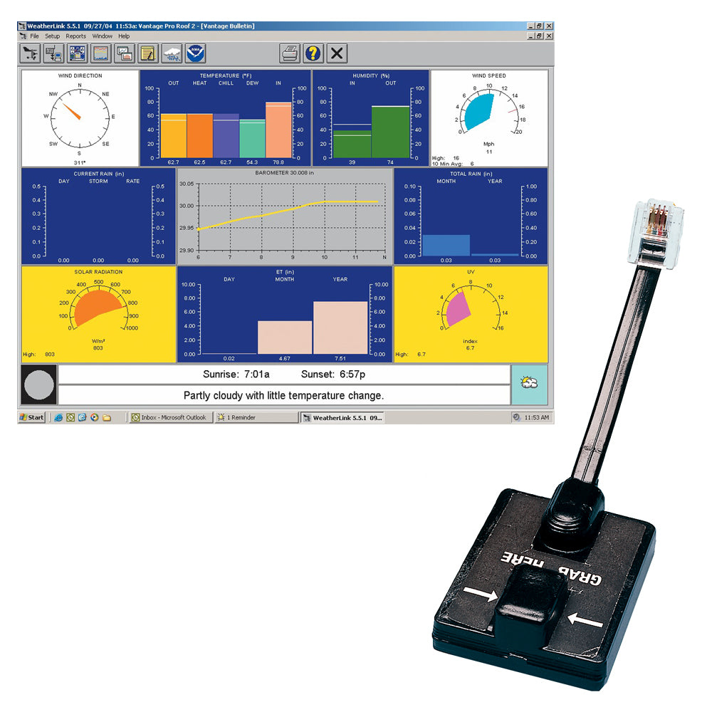 Davis WeatherLink Windows - Serial Port f/Vantage Vue & Pro2 Series 52181