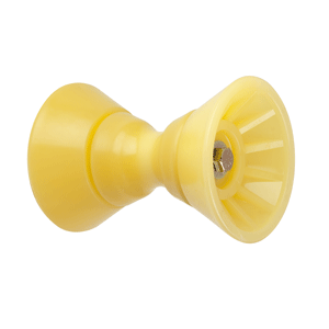 C.E. Smith 29301 4" Bow Bell Roller Assembly - Yellow TPR