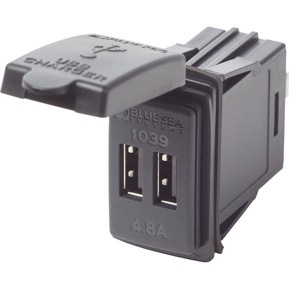 Blue Sea Dual USB Charger - 24V Contura Mount 54608