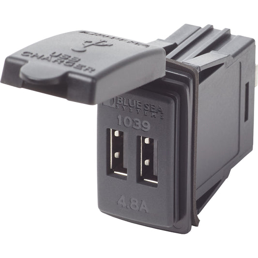 Blue Sea Dual USB Charger - 24V Contura Mount 54608