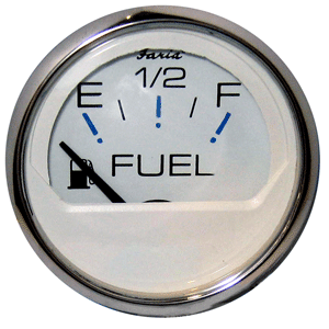 Faria 13801 Chesapeake White SS 2" Fuel Level Gauge (E-1/2-F)