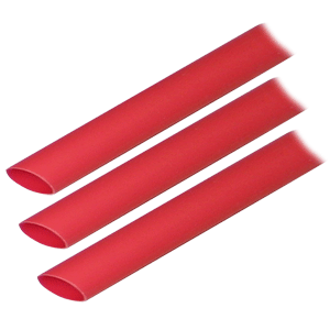 Ancor 305603 Adhesive Lined Heat Shrink Tubing (ALT) - 1/2" x 3" - 3-Pack - Red