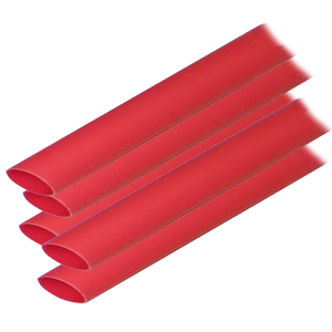 Ancor 305624 Adhesive Lined Heat Shrink Tubing (ALT) - 1/2" x 12" - 5-Pack - Red