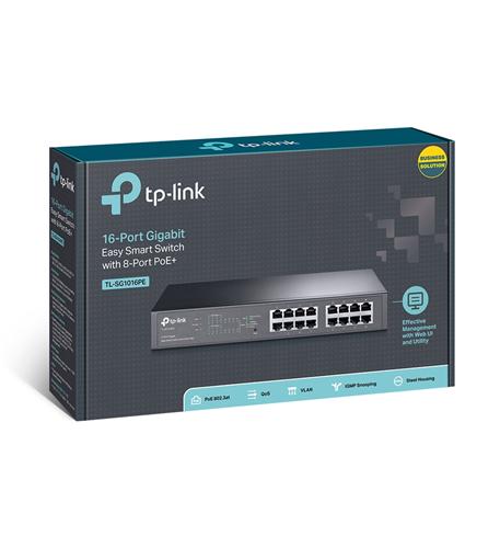 Tp link SG1016PE 16-port Gigabit Easy Smart Switch, 8 Poe