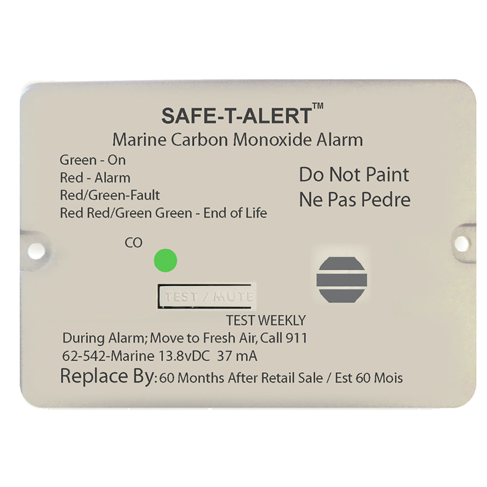 Safe-T-Alert Carbon Monoxide Alarm 12V Marine Flush Mount, White 61257