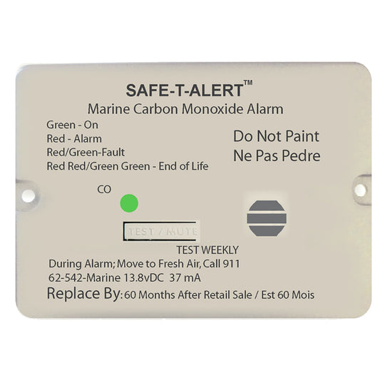 Safe-T-Alert Carbon Monoxide Alarm 12V w/Relay Marine Flush Mount 61258
