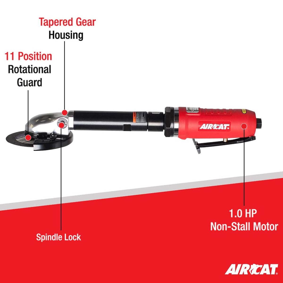 AIRCAT Pneumatic Tools 6275-A 1.0 HP 4-Inch Extended Inside Cut-Off Tool with Spindle Lock 14,000 RPM