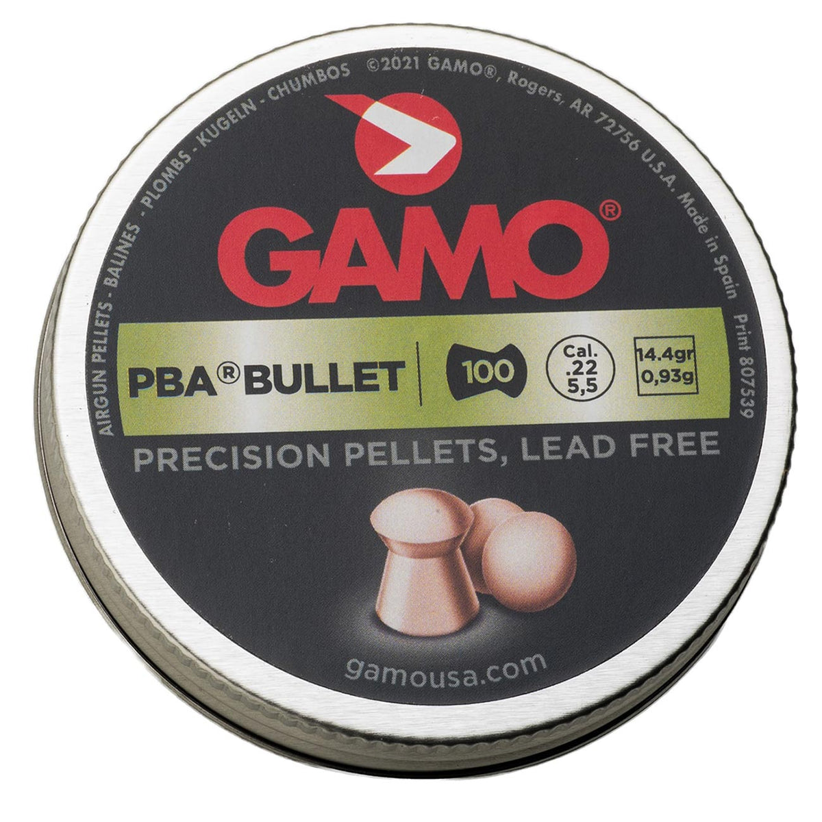 Gamo PBA .22 Cal. Bullet Pellets - Lead Free (100 per Tin)