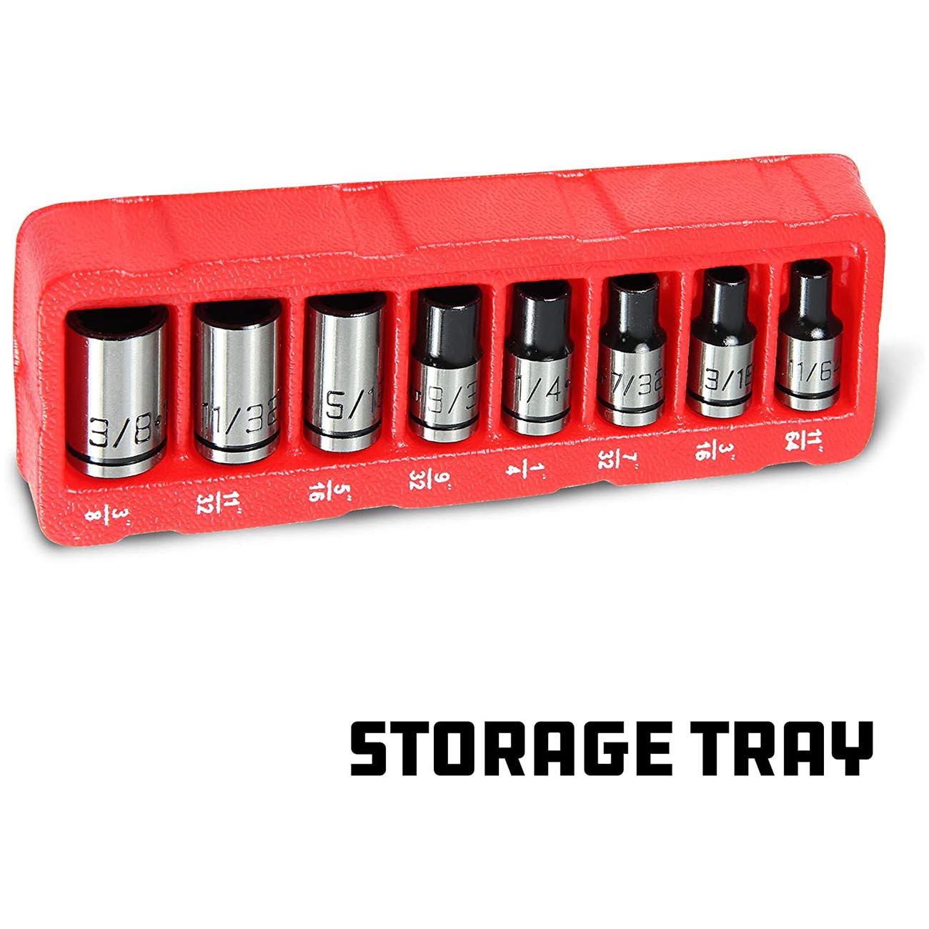 PowerBuilt 1/4″ Drive Universal Socket Set with Storage Tray (8 Sockets) 642053