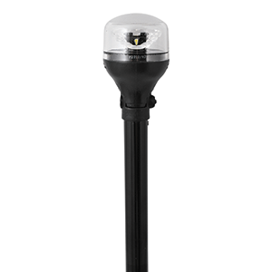 Attwood 5558-P12A7 LightArmor All-Around Light - 12" Black Pole - Black Base