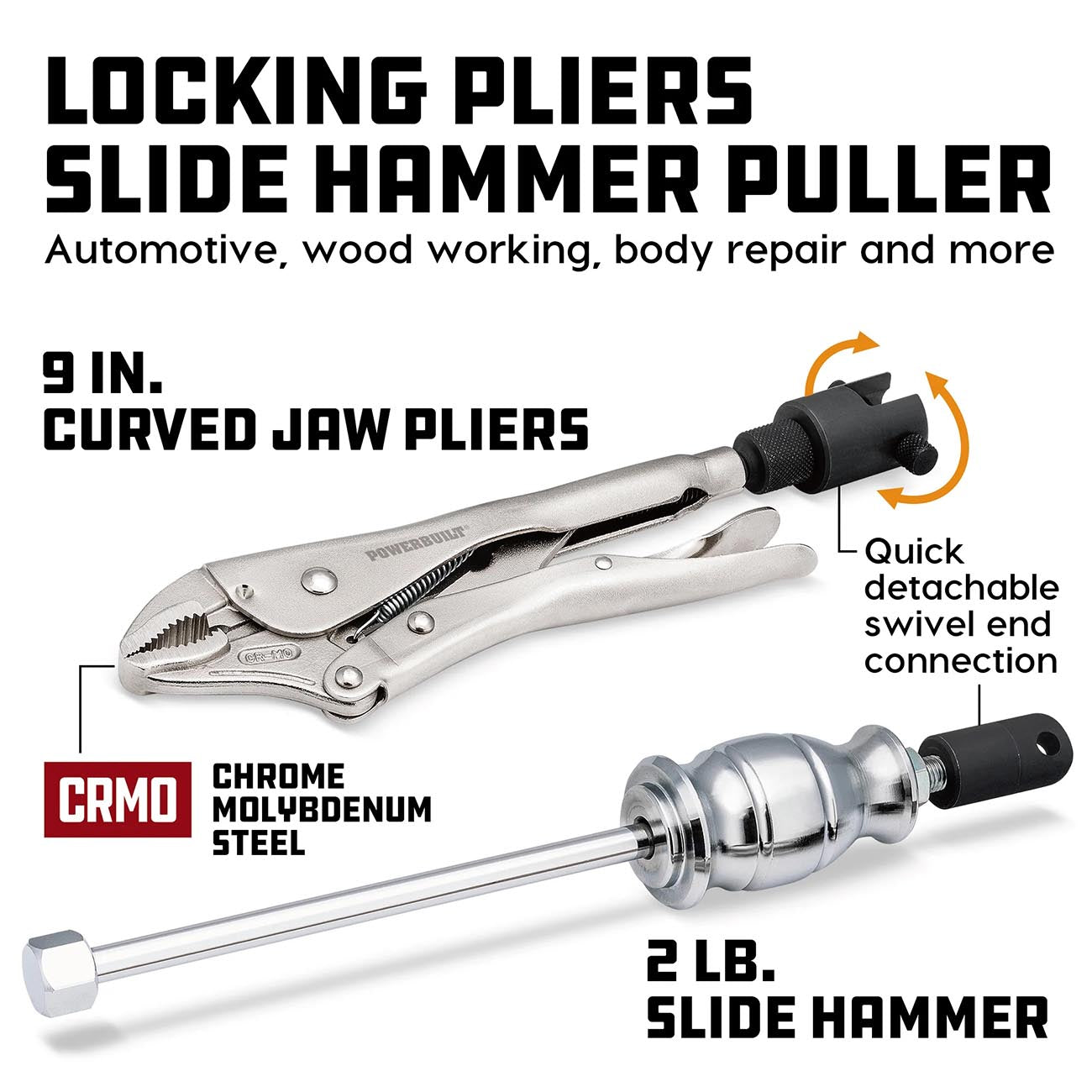 Powerbuilt Slide-Hammer 9″ Locking Pliers Set 645044