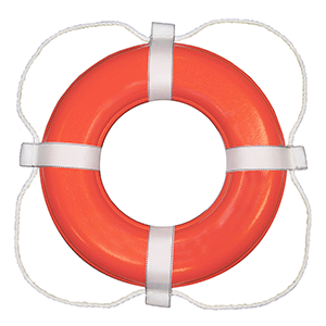 Taylor Made 364 Foam Ring Buoy - 24" - Orange w/White Grab Line