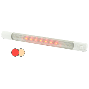 Hella Marine 958121101 Surface Strip Light w/Switch - Warm White/Red LEDs - 12V