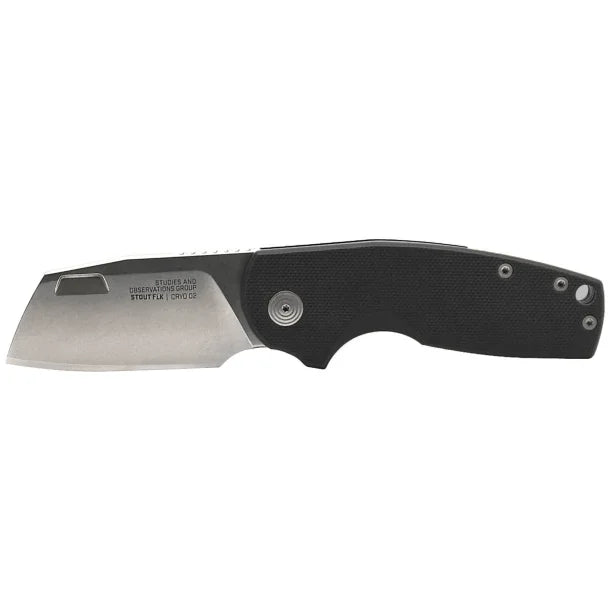 SOG GSMSOG1431257 Stout FLK with 2.4in Cleaver Blade, Black and Stonewash