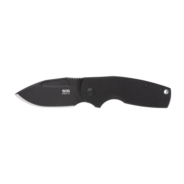 SOG GSMSOG163257 Stout FJ with 2.6in Clip-Point Blackout Blade