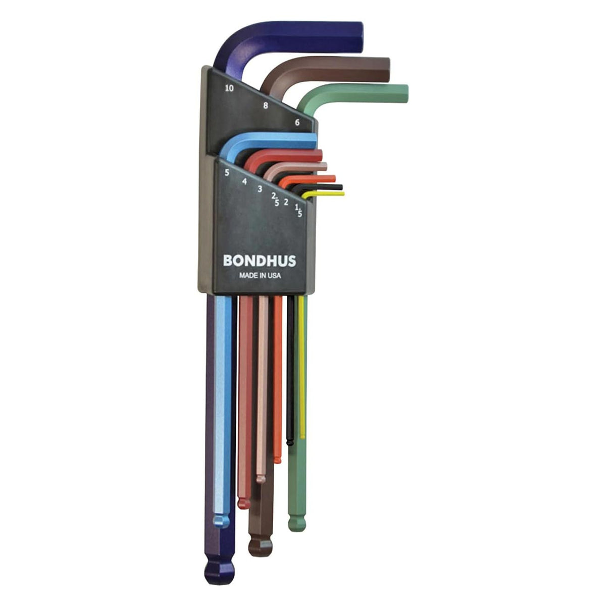 Bondhus ColorGuard Balldriver Metric Ball End HEX L-Key Set (9 Piece) 69499