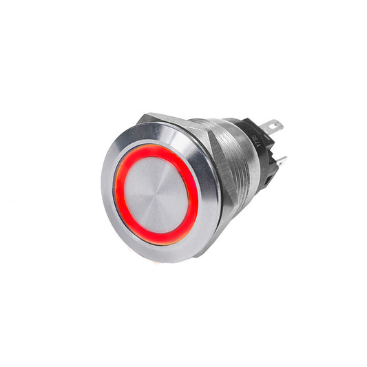 Blue Sea 4162 SS Push Button Switch Off-On - Red 10A 70125