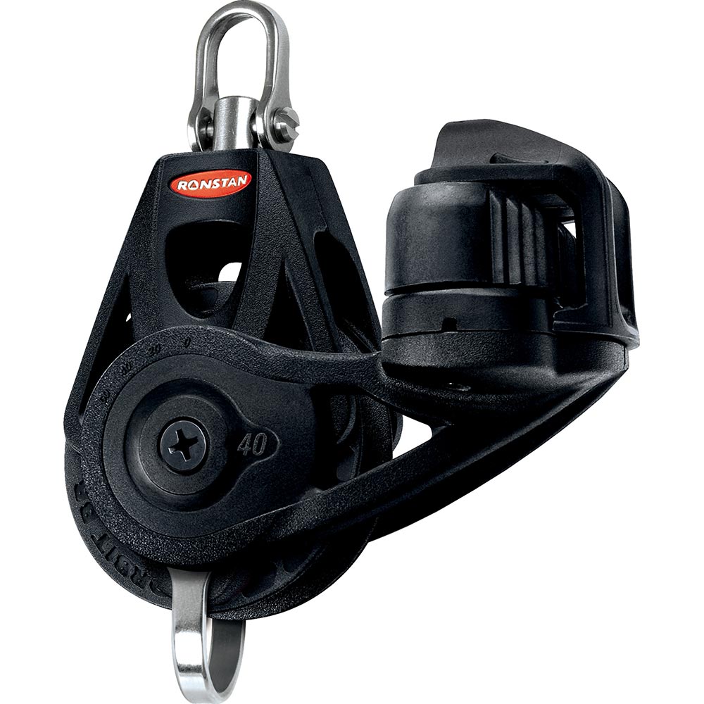 Ronstan Series 40 Ball Bearing Orbit Block, Single, Becket, Cleat, Swivel Head