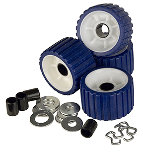 C.E. Smith 29320 Ribbed Roller Replacement Kit - 4-Pack - Blue