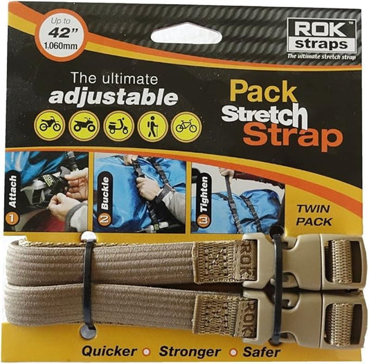 ROK Straps 10357 Stretch Adjustable 12-42 2 Pack Coyote Tan