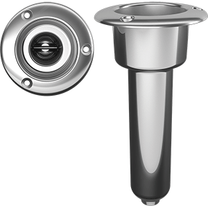Mate Series C1000D Stainless Steel 0° Rod & Cup Holder - Drain - Round Top