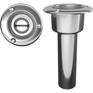 Mate Series C1000ND Stainless Steel 0° Rod & Cup Holder - Open - Round Top