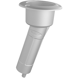 Mate Series P1015DW Plastic 15° Rod & Cup Holder - Drain - Round Top - White