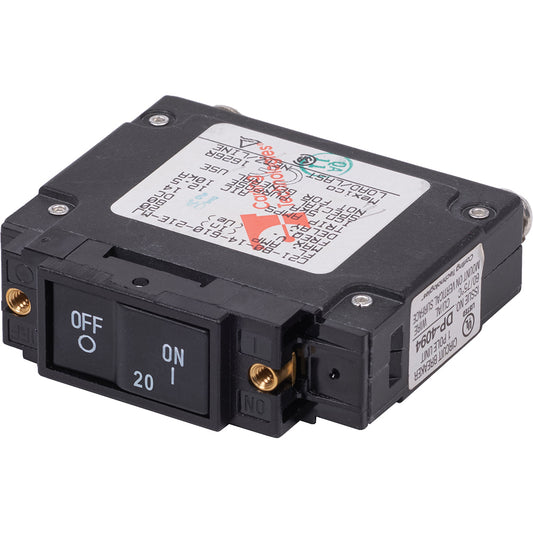 Blue Sea 7443 UL-489 Circuit Breaker - 20A Flat Rocker 75121