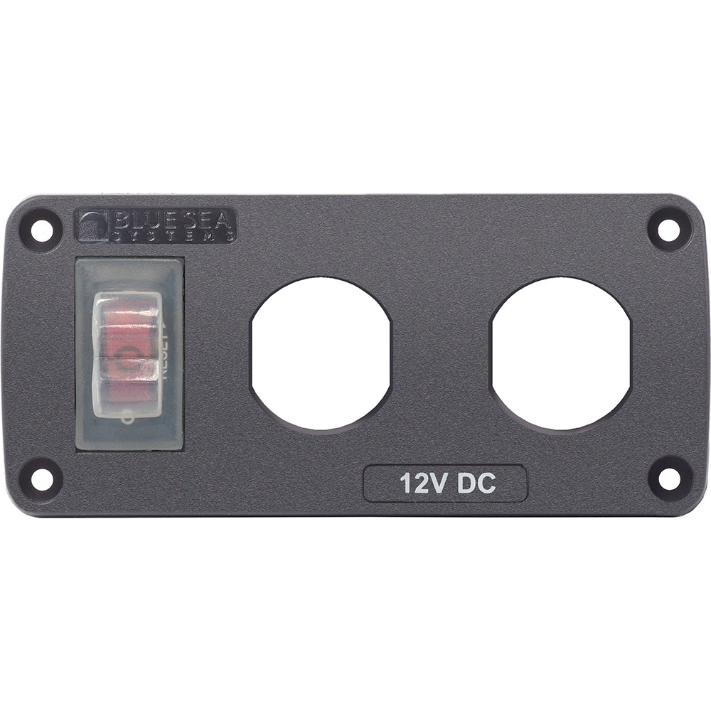 Blue Sea 4364 Water Resistant USB 15A Circuit Breaker, 2x Blank Apertures 75134