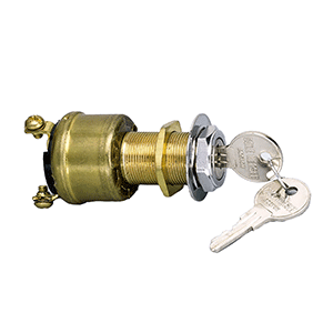 Cole Hersee M-550-BP 3 Position Brass Ignition Switch