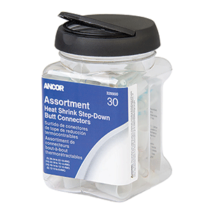 Ancor 320000 Heat Shrink Multi-Wire Step Down Butt Connectors 24-8 30-Piece Jar