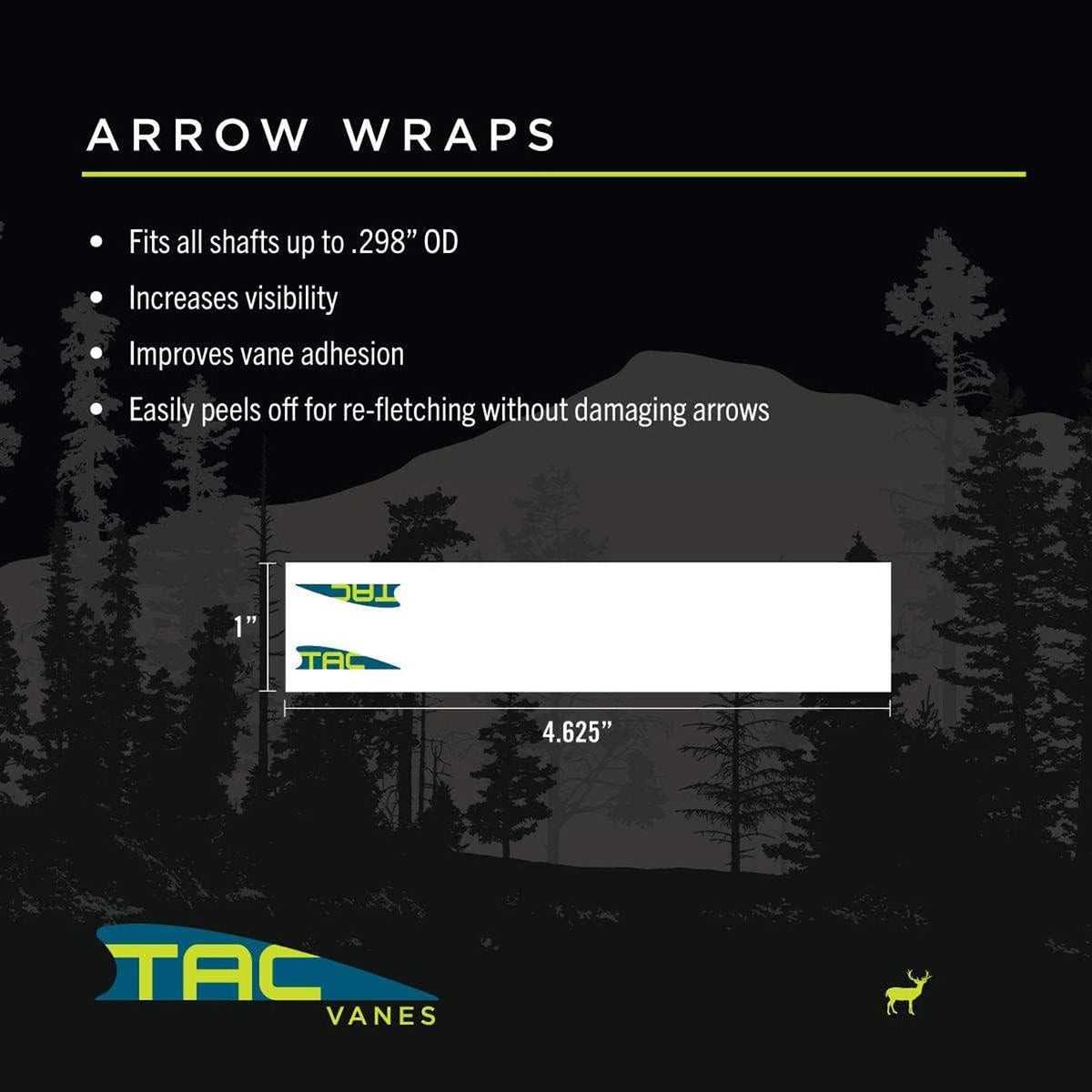 Tac Vanes 4.675" Standard Arrow Wraps - White (13 pack) 80TAC01351081146
