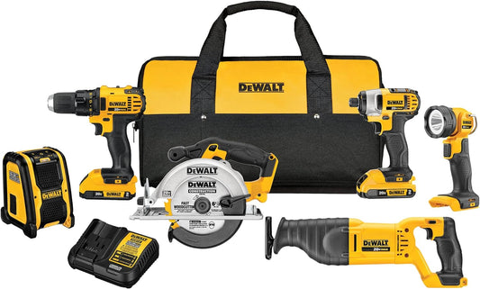DEWALT 20V MAX Combo Kit, Compact 6-Tool (DCK620D2)