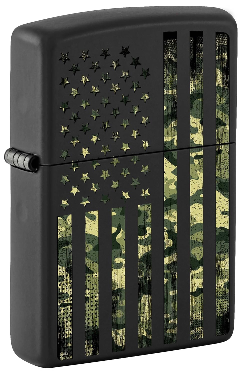 Zippo Lighter, Camouflage United States Flag - Black Matte 80983