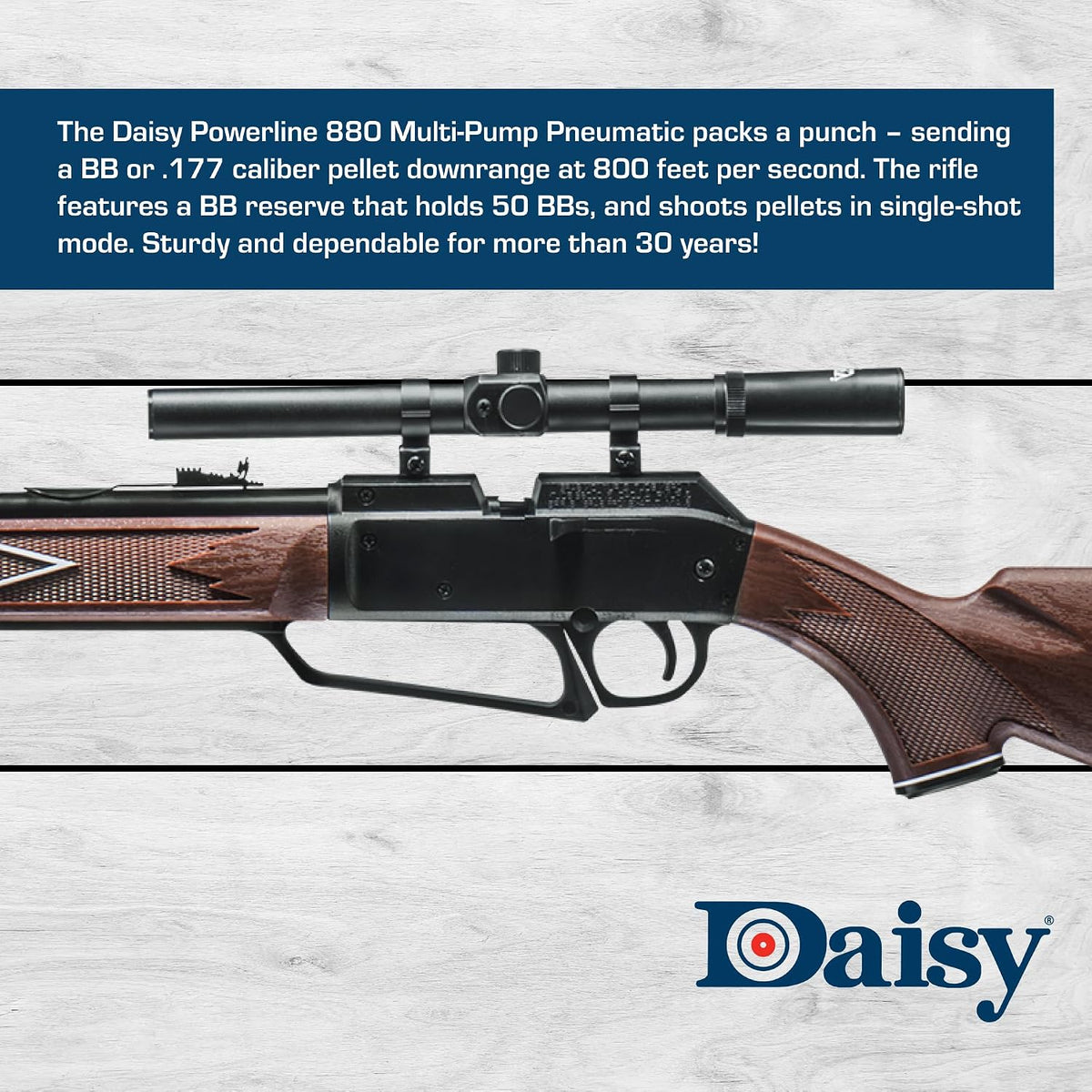 Daisy Powerline 880 Multi‑Pump 177 BB Pellet Rifle Kit