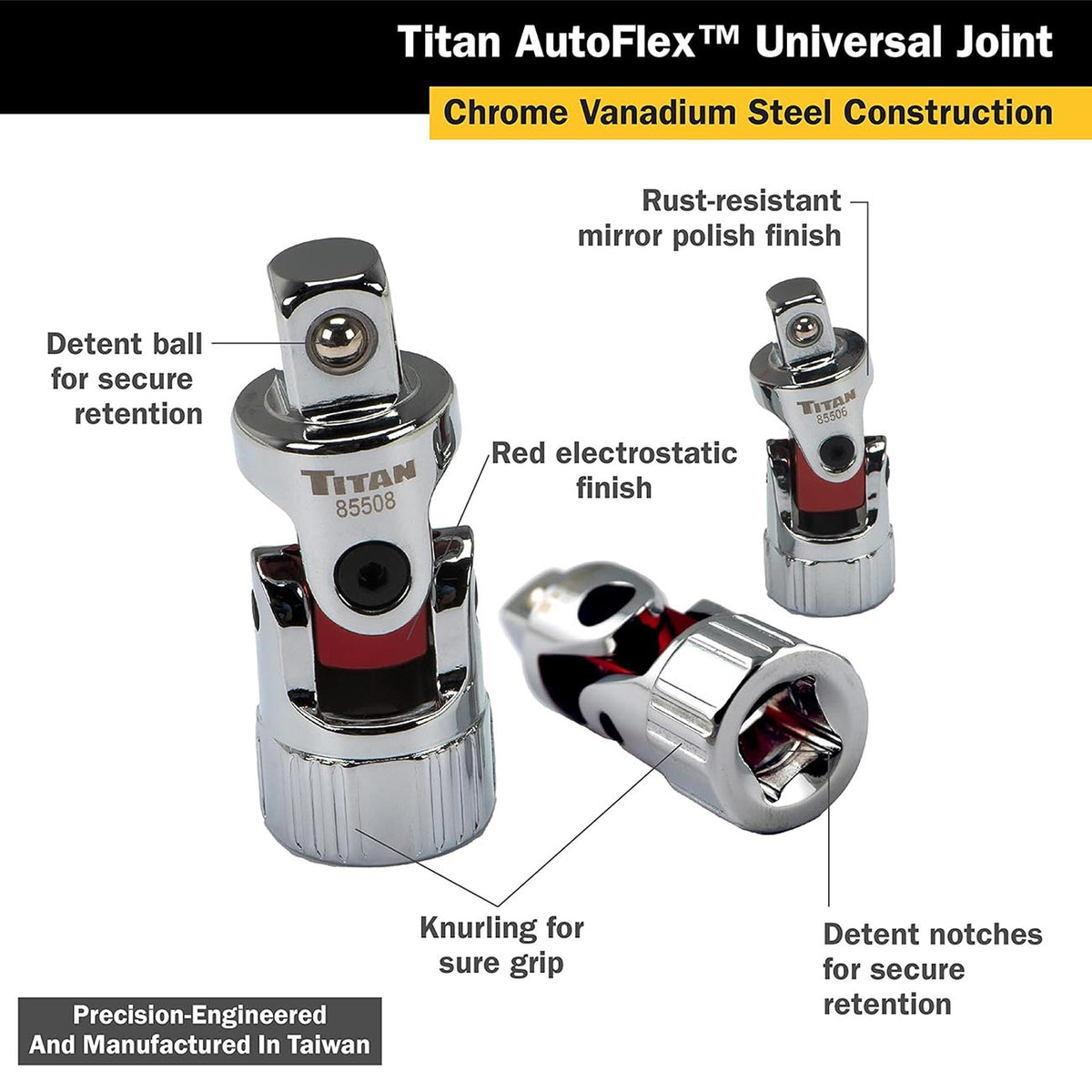 Titan Tools Auto Flex Universal Joint Socket Set (3-Piece) 85505