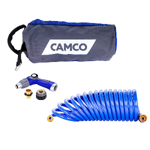 Camco 41980 20' Coiled Hose & Spray Nozzle Kit