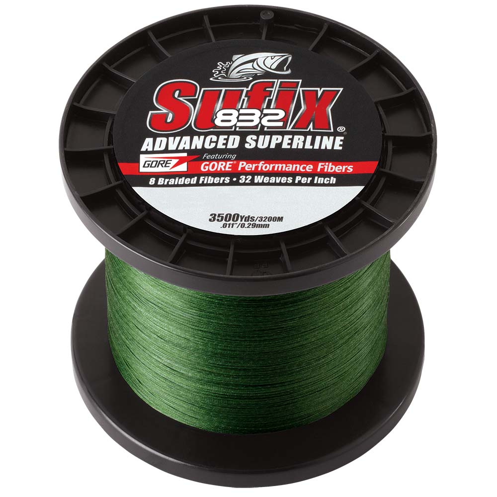 Sufix 832 Advanced Superline Braid, 30lb, Low-Vis Green, 3500 yds