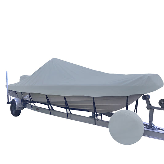Carver Sun Narrow Series Boat Cover V Center Console Shallow Draft Boats - Grey