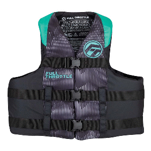 Full Throttle 112200-505-050-22 Adult Nylon Life Jacket - L/XL - Aqua/Black