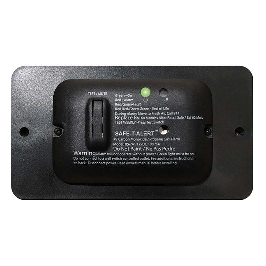 Safe-T-Alert 85 Series Carbon Monoxide Propane Gas Alarm - 12V - Black 91460