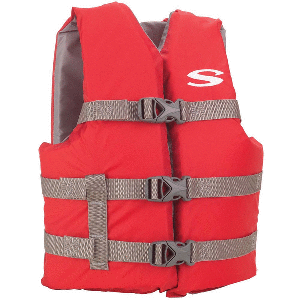 Stearns 2159436 Youth Classic Vest Life Jacket - 50-90lbs - Red/Grey