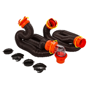 Camco 39741 RhinoFLEX 20' Sewer Hose Kit w/4 In 1 Elbow Caps